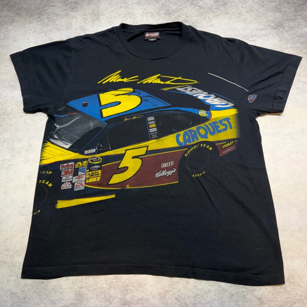 VTG Chase Authentics Mark Martin Mens 2X Black Nascar Racing Graphic T Shirt
